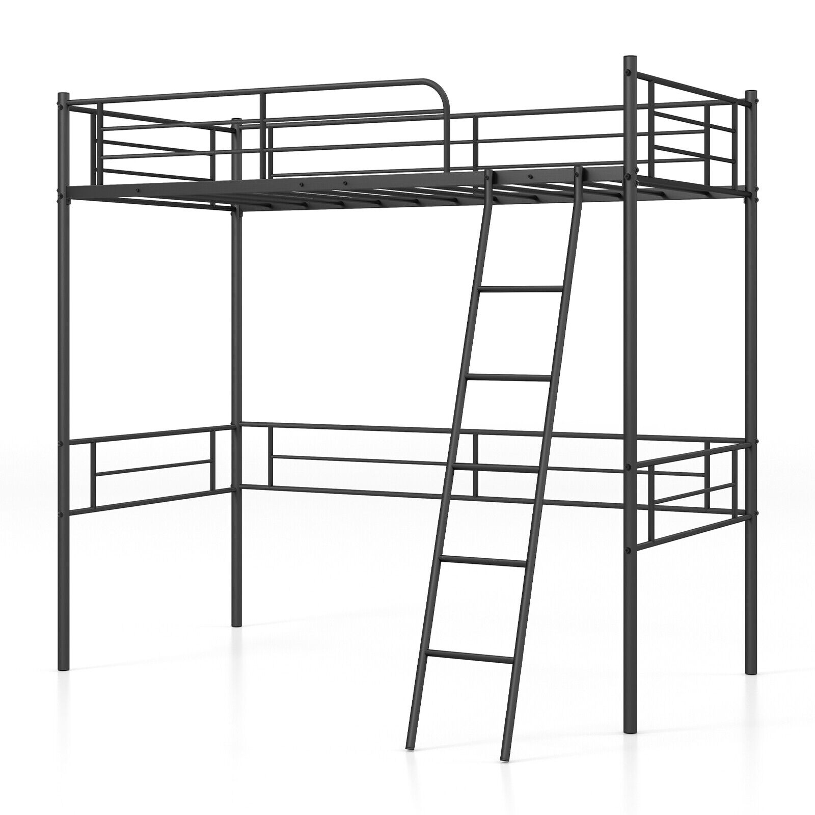 Metal Loft Twin Bed Frame Single High Loft Bed, Black Bunk Bed Frame   at Gallery Canada