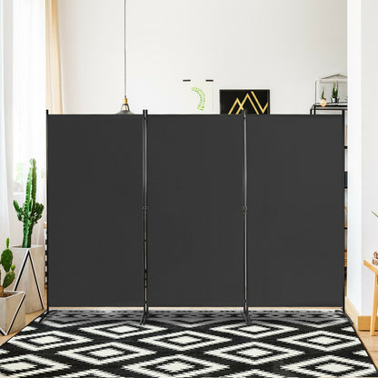 3-Panel Room Divider Folding Privacy Partition Screen for Office Room, Black - Gallery Canada