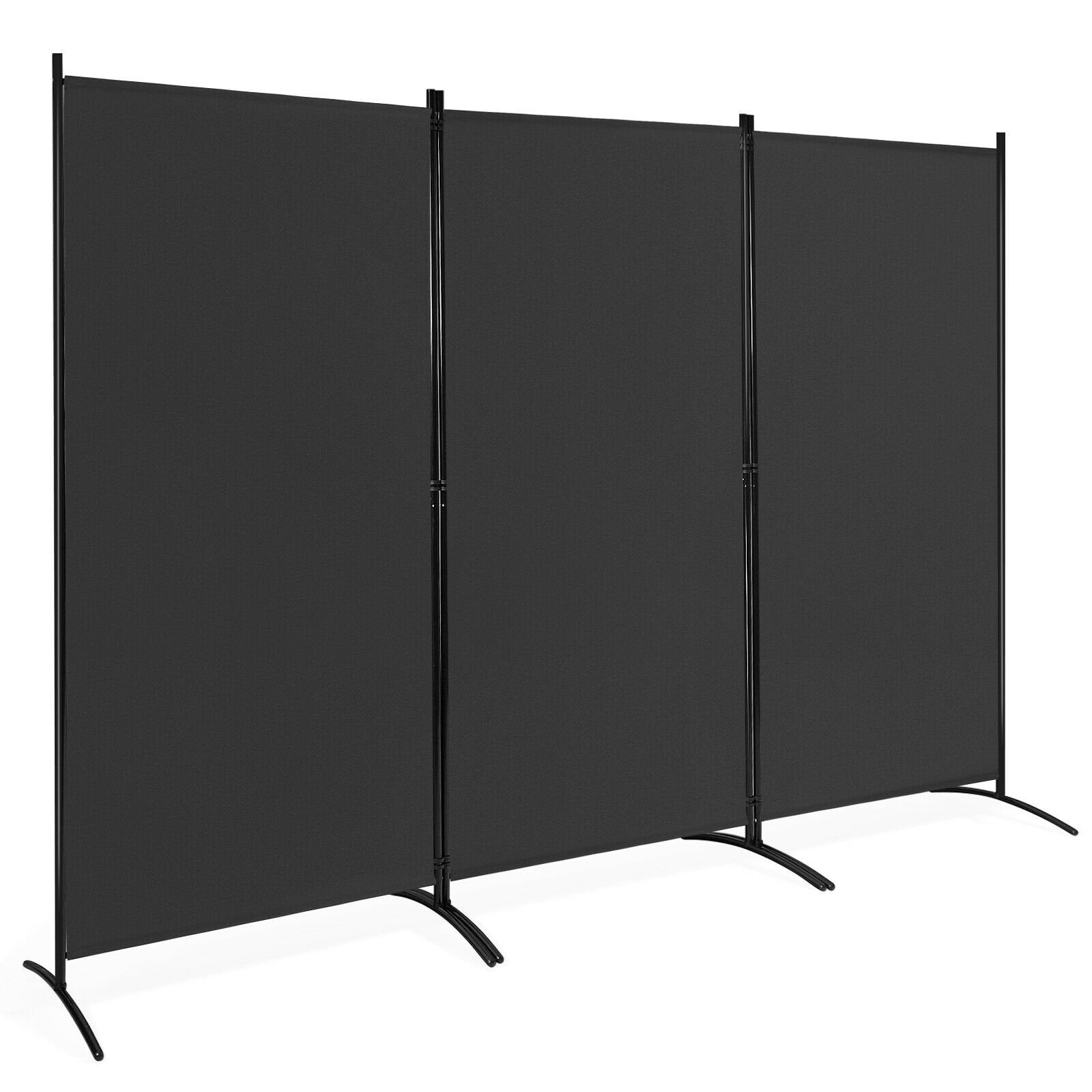 3-Panel Room Divider Folding Privacy Partition Screen for Office Room, Black Room Dividers   at Gallery Canada