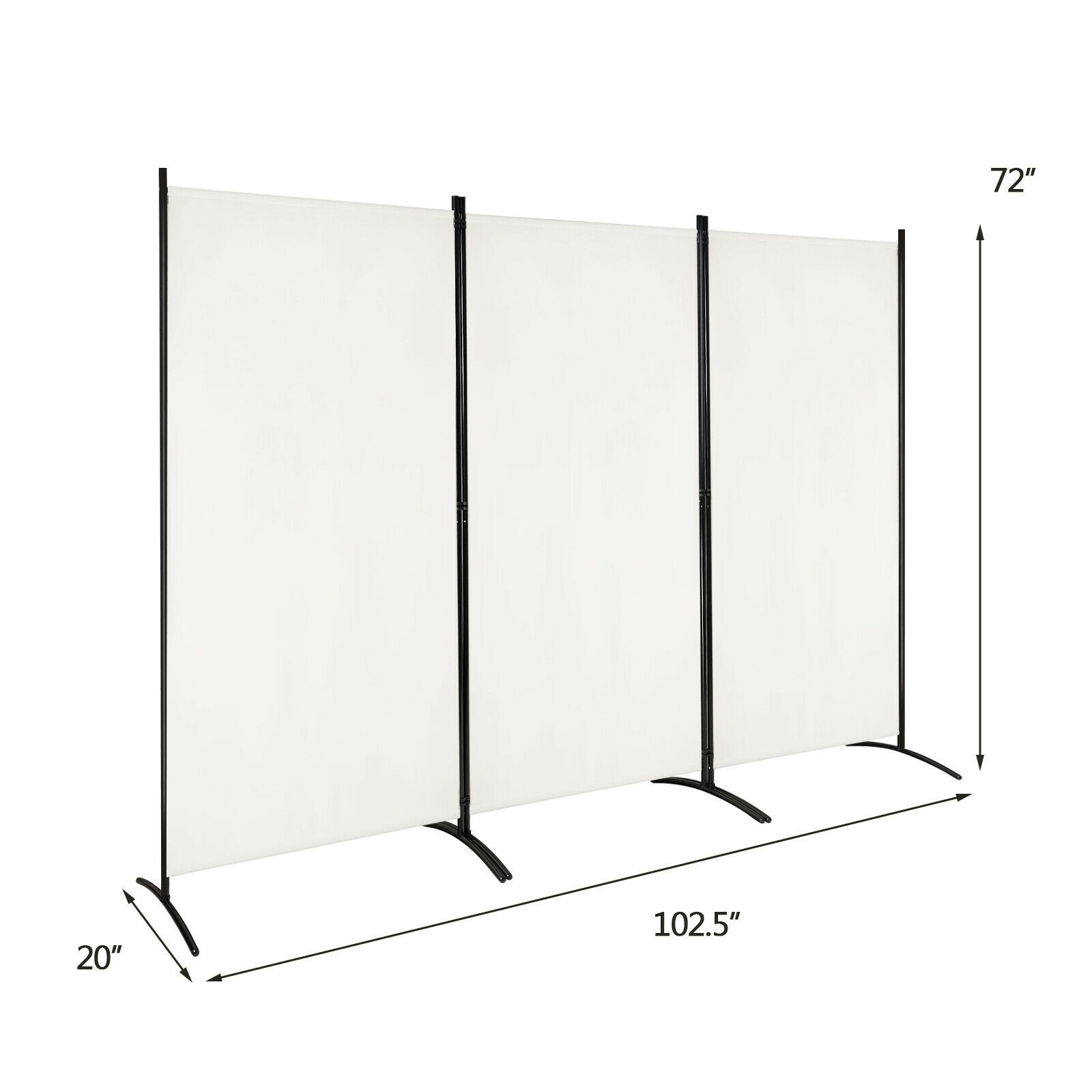 3-Panel Room Divider Folding Privacy Partition Screen for Office Room, White Room Dividers   at Gallery Canada