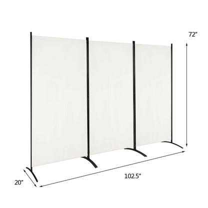 3-Panel Room Divider Folding Privacy Partition Screen for Office Room, White Room Dividers   at Gallery Canada