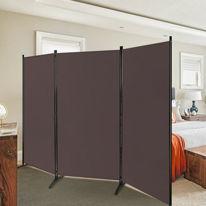 3-Panel Room Divider Folding Privacy Partition Screen for Office Room, Brown Room Dividers   at Gallery Canada