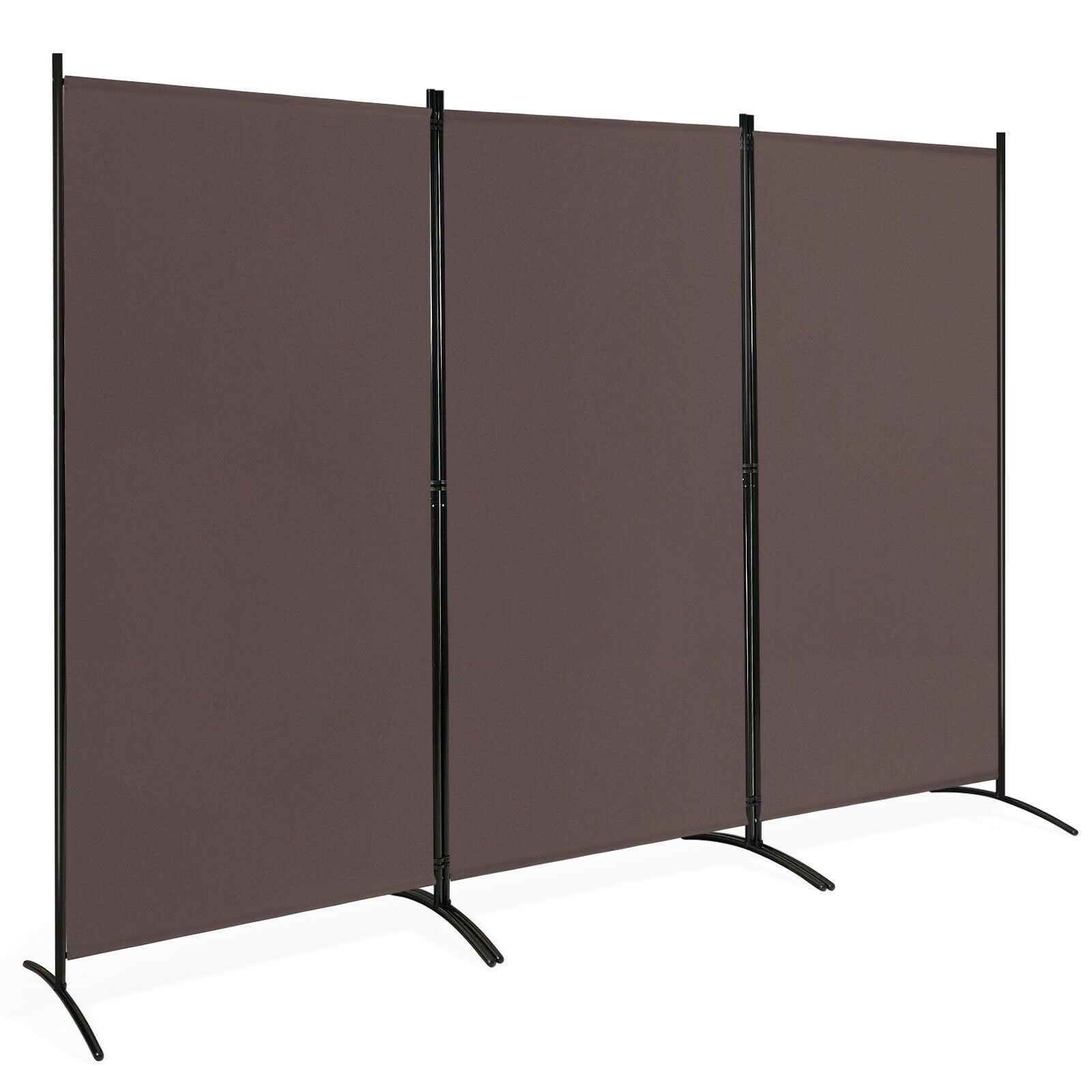 3-Panel Room Divider Folding Privacy Partition Screen for Office Room, Brown Room Dividers   at Gallery Canada