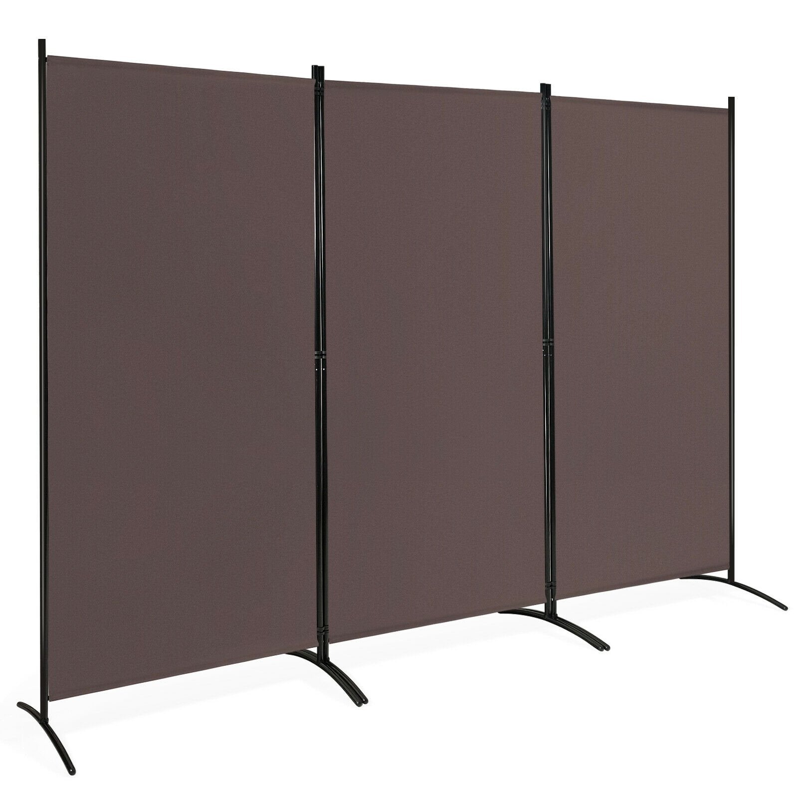3-Panel Room Divider Folding Privacy Partition Screen for Office Room, Brown Room Dividers Brown at Gallery Canada