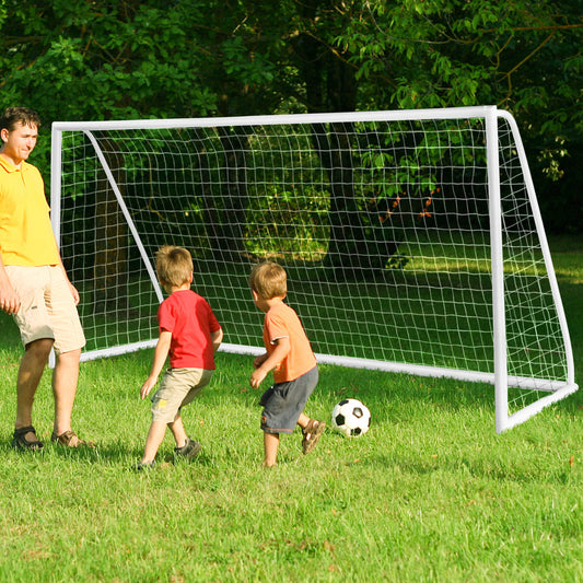 12 x 6 Feet Soccer Goal with Strong PVC Frame and High-Strength Netting, White Sport Equipments 12 x 6, White at Gallery Canada