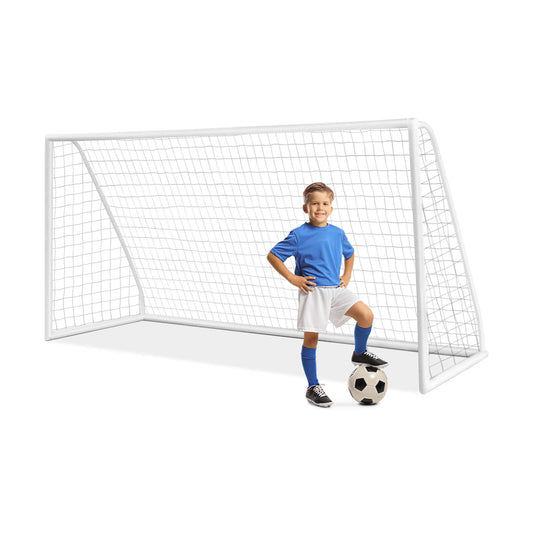 12 x 6 Feet Soccer Goal with Strong PVC Frame and High-Strength Netting, White Sport Equipments 12 x 6, White at Gallery Canada