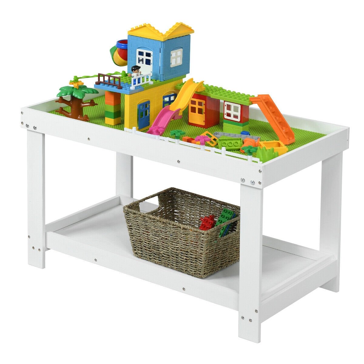 Solid Multifunctional Wood Kids Activity Play Table, White - Gallery Canada