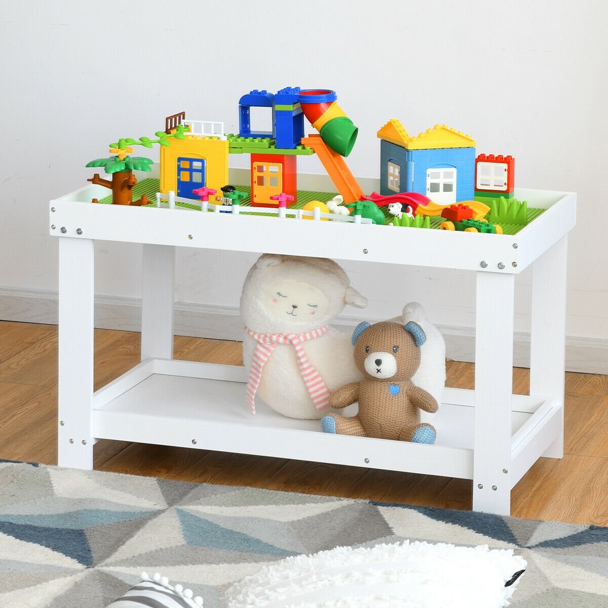 Solid Multifunctional Wood Kids Activity Play Table, White - Gallery Canada