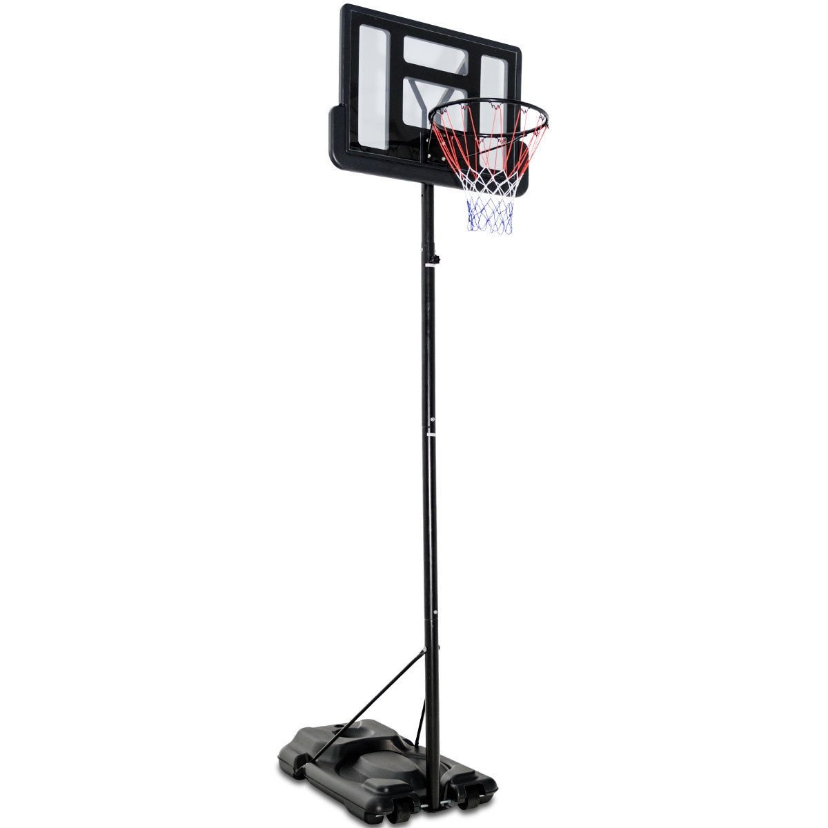 Height Adjustable Portable Shatterproof Backboard Basketball Hoop with 2 Nets, Black Sport Equipments   at Gallery Canada