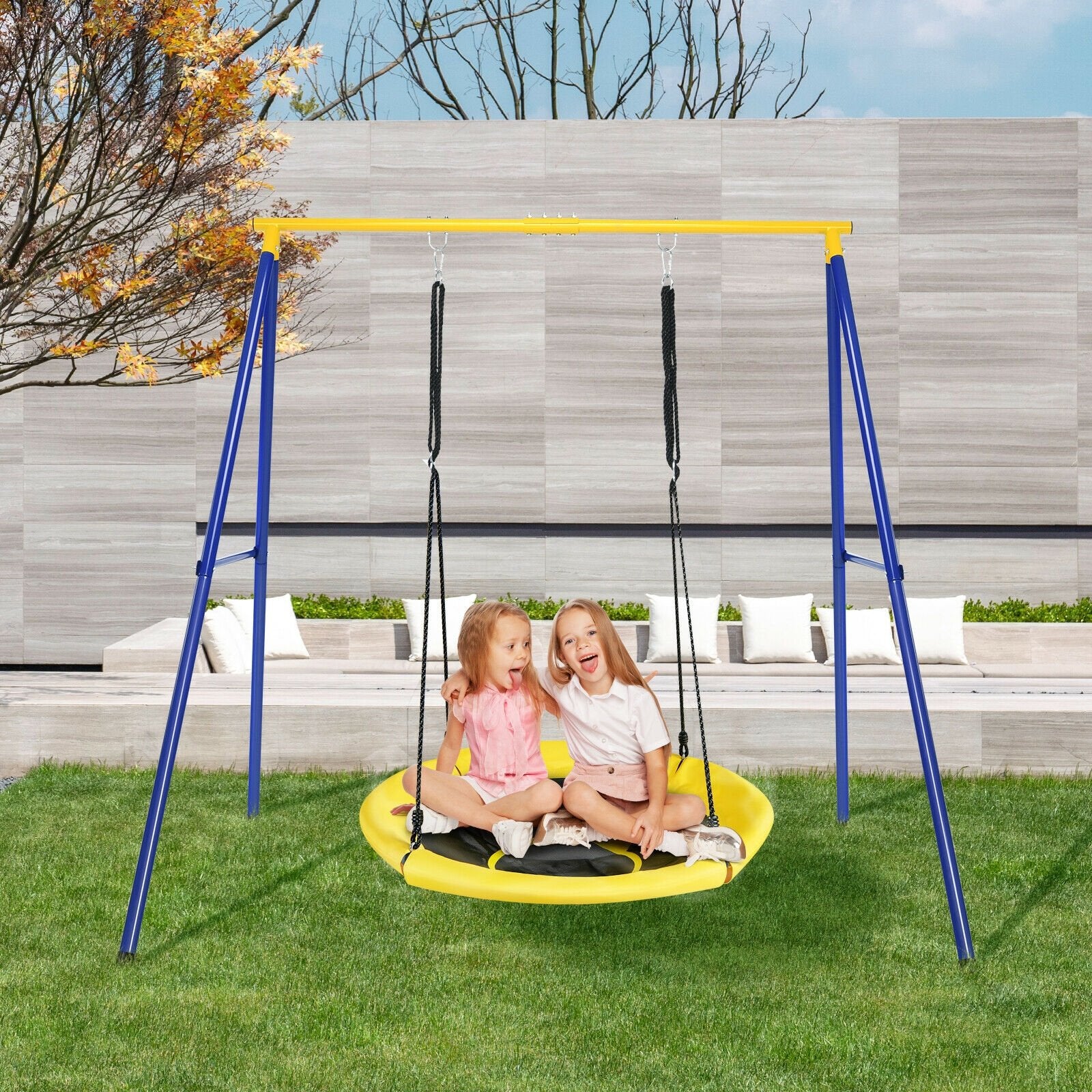 Extra Large Heavy Duty A-Frame Steel Swing Stand, Blue Swing & Playsets   at Gallery Canada