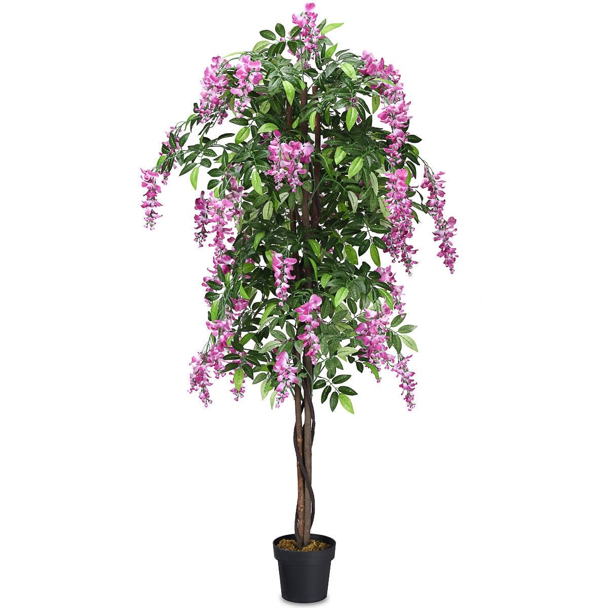 6-Feet Artificial Wisteria Silk Indoor-Outdoor Tree , Green Faux Plants   at Gallery Canada