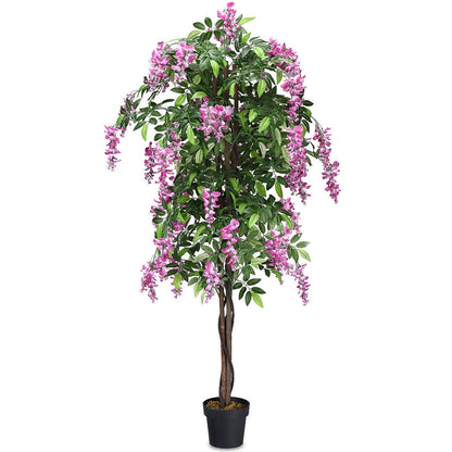 6-Feet Artificial Wisteria Silk Indoor-Outdoor Tree , Green Faux Plants   at Gallery Canada