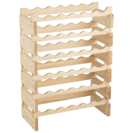 36 Bottles Stackable Wooden Wobble-Free Modular Wine Rack, Natural Wine Racks   at Gallery Canada