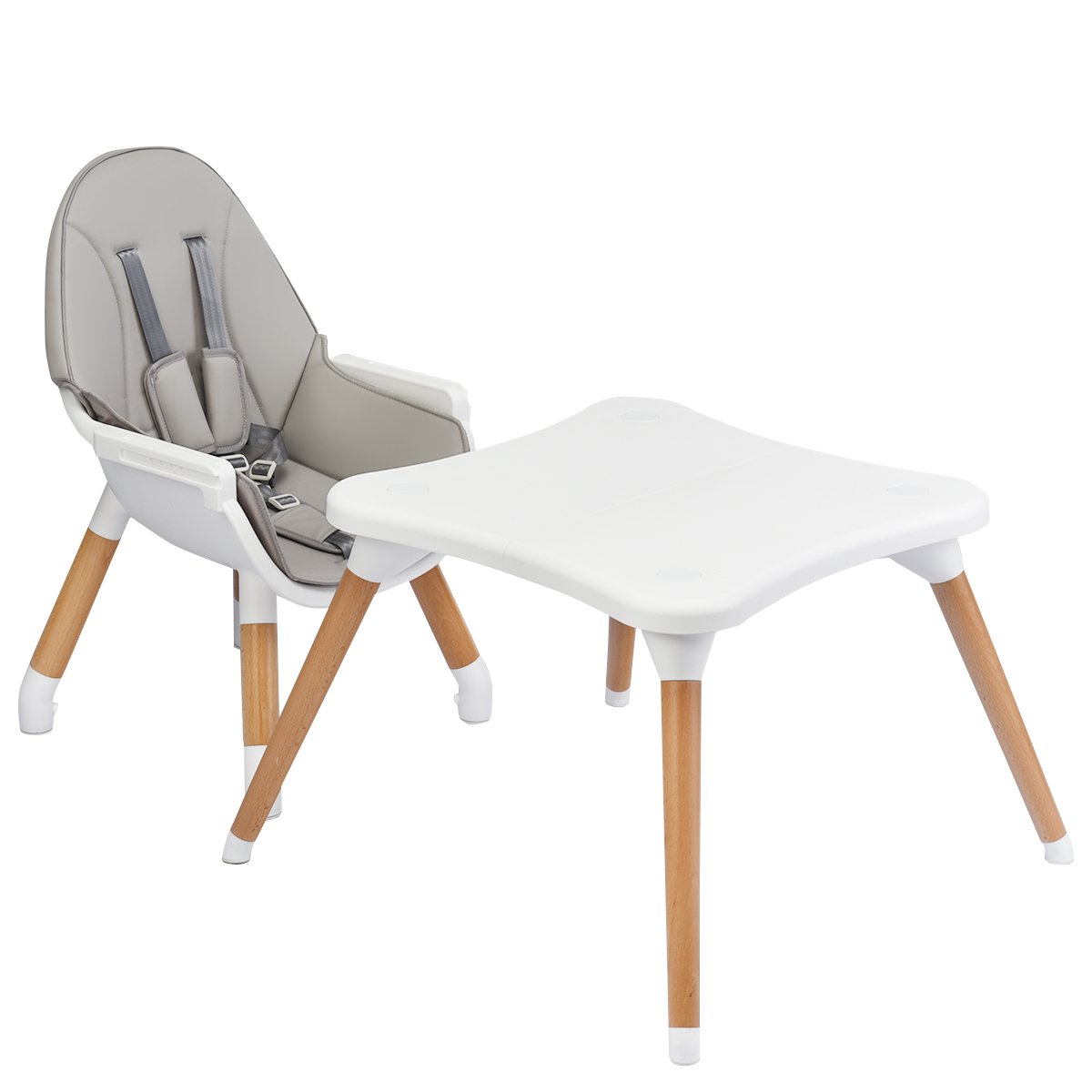 5-in-1 Baby Wooden Convertible High Chair , Gray High Chairs   at Gallery Canada