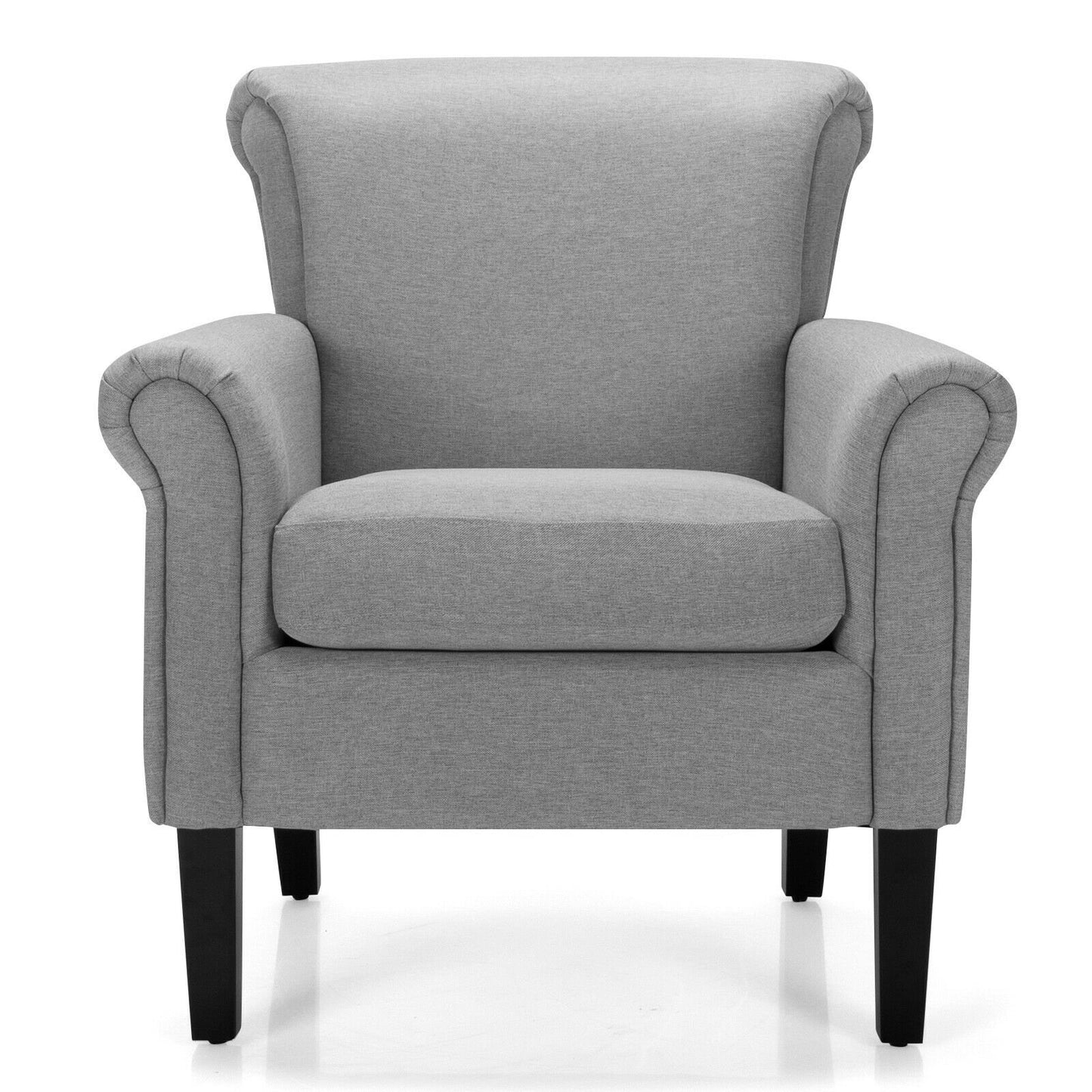 Upholstered Fabric Accent Chair with Adjustable Foot Pads, Light Gray Accent Chairs   at Gallery Canada