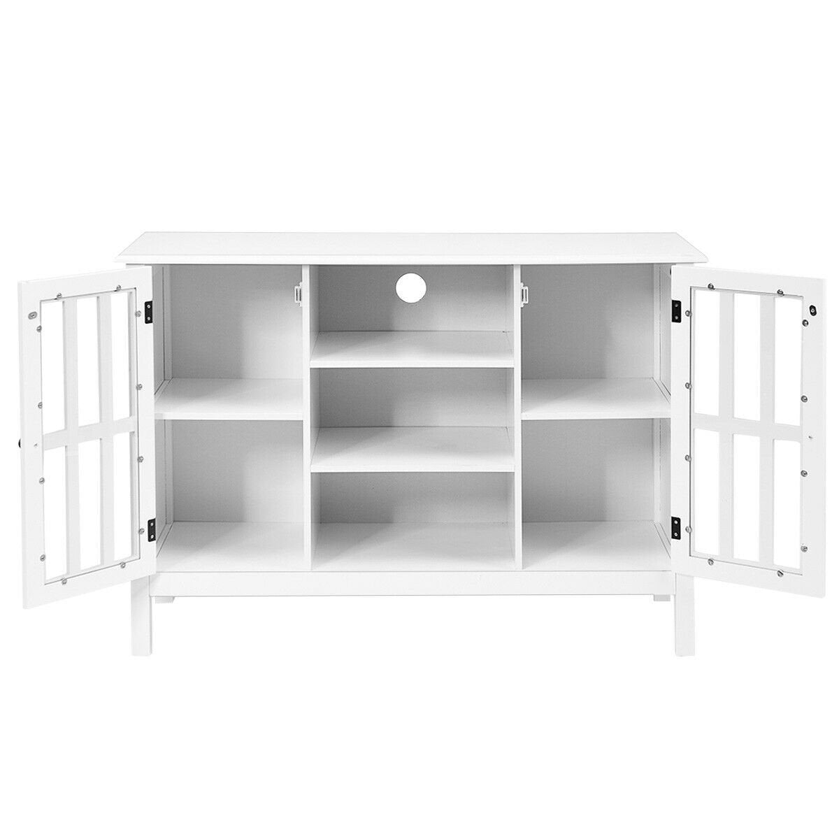 Wooden TV Stand Console Cabinet for 50 Inch TV, White Entertainment Centers & TV Stands   at Gallery Canada