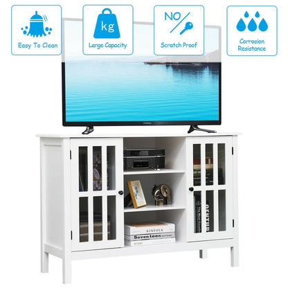 Wooden TV Stand Console Cabinet for 50 Inch TV, White Entertainment Centers & TV Stands   at Gallery Canada