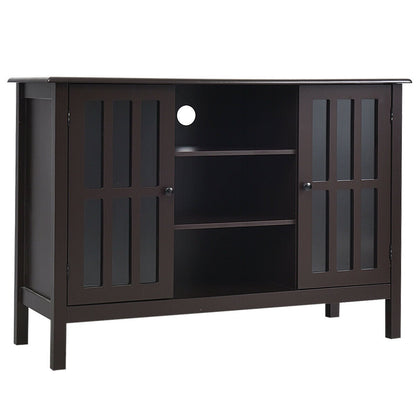 Wooden TV Stand Console Cabinet for 50 Inch TV, Brown Entertainment Centers & TV Stands   at Gallery Canada