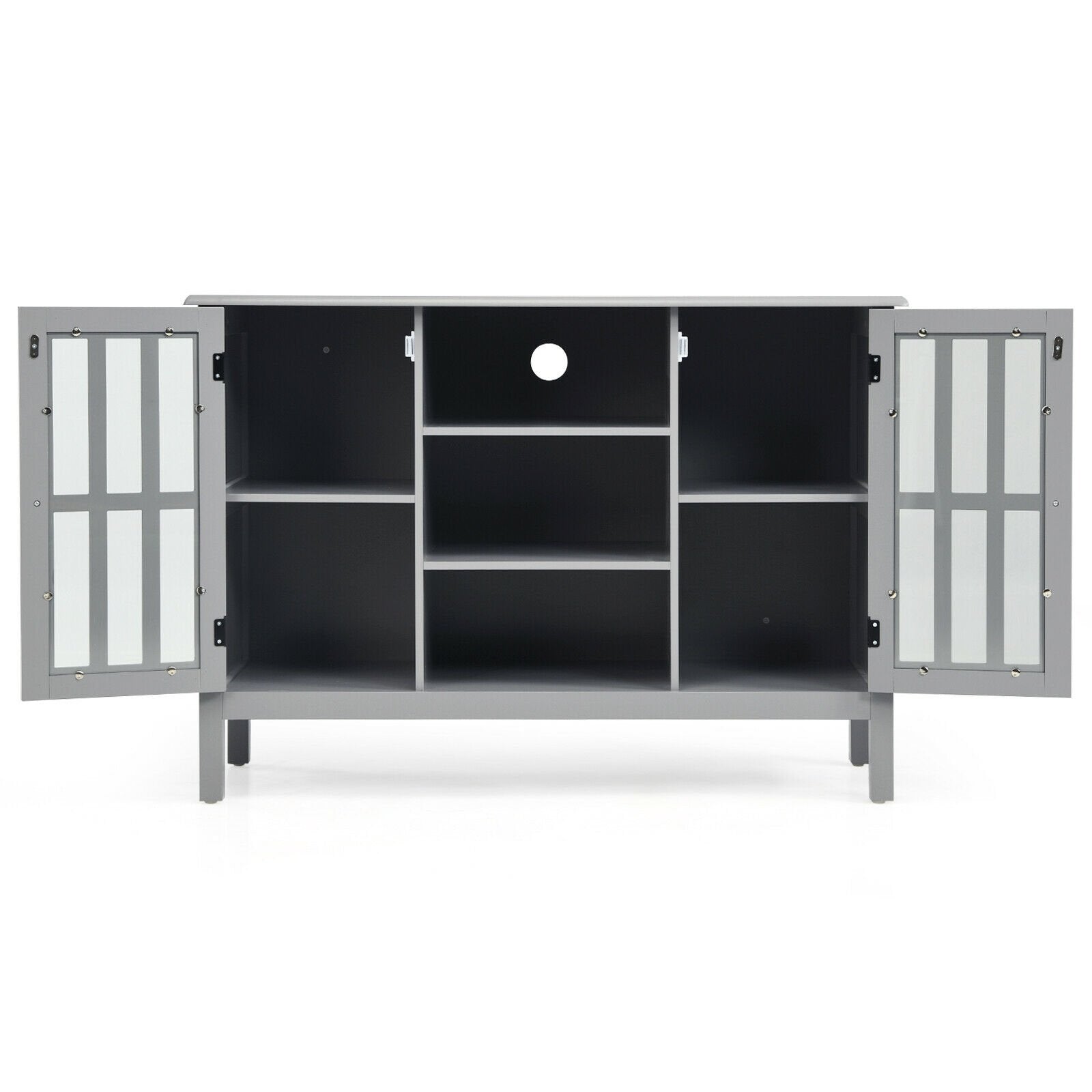 Wooden TV Stand Console Cabinet for 50 Inch TV, Gray - Gallery Canada