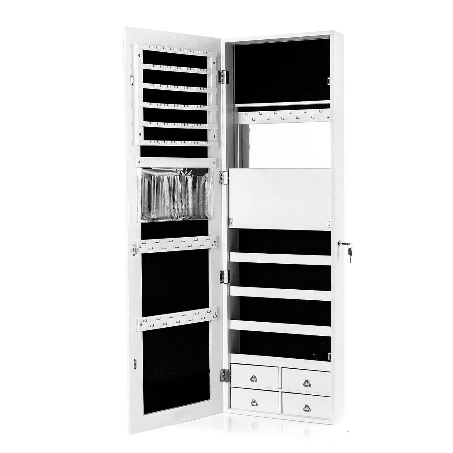 Multipurpose Storage Cabinet with 4 Drawers, White Jewelry Armoires   at Gallery Canada