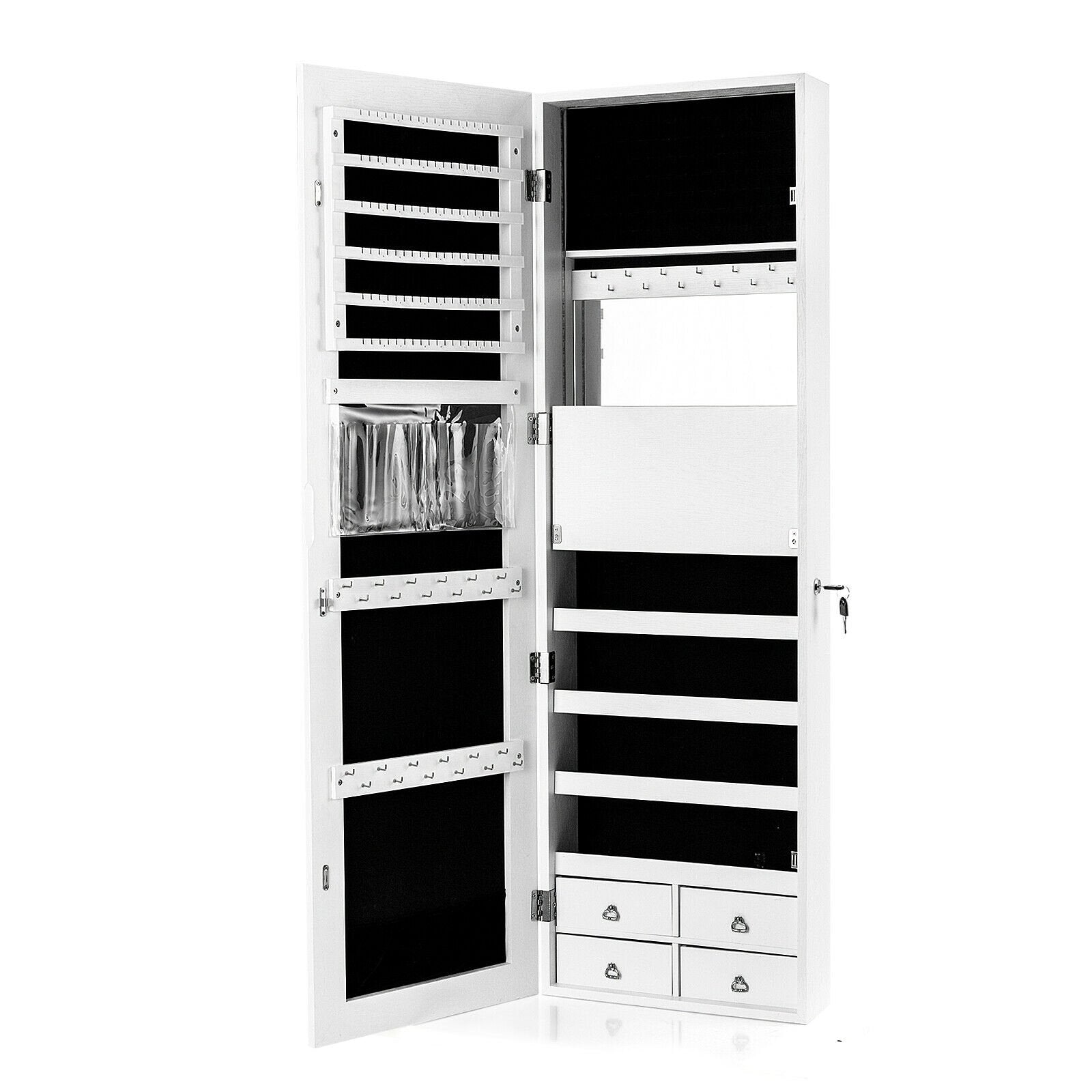 Multipurpose Storage Cabinet with 4 Drawers, White Jewelry Armoires   at Gallery Canada