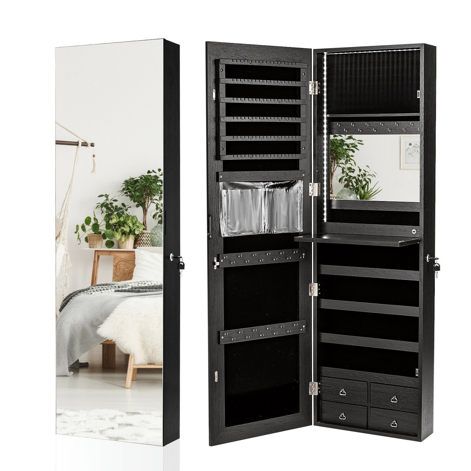 Multipurpose Storage Cabinet with 4 Drawers, Black - Gallery Canada