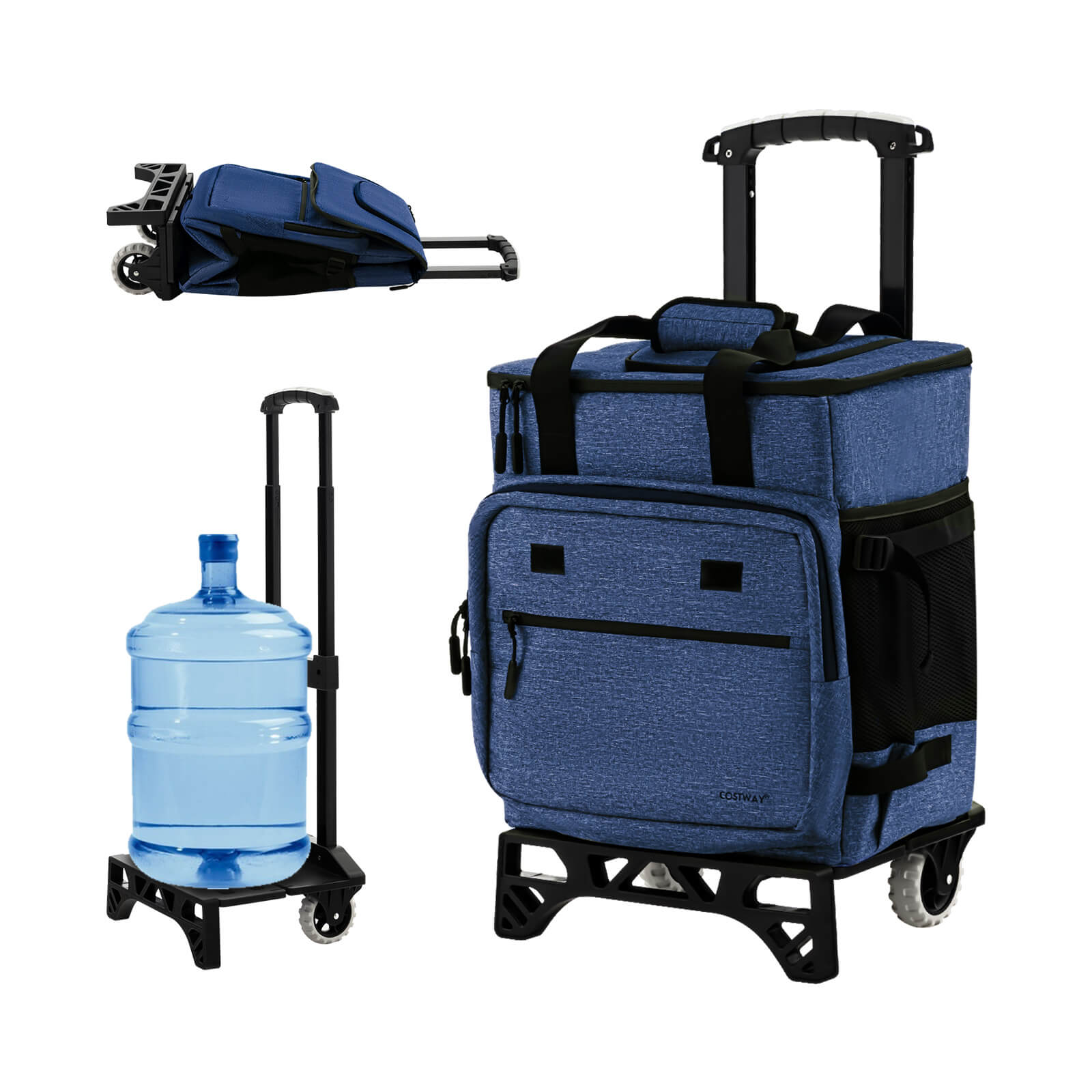 50-Can Large Leakproof Rolling Cooler with Detachable Bottom Plate, Dark Blue Coolers   at Gallery Canada