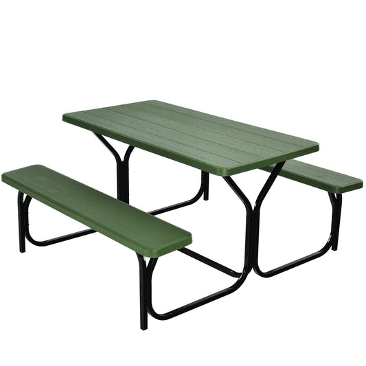 Picnic Table Bench Set for Outdoor Camping , Green - Gallery Canada