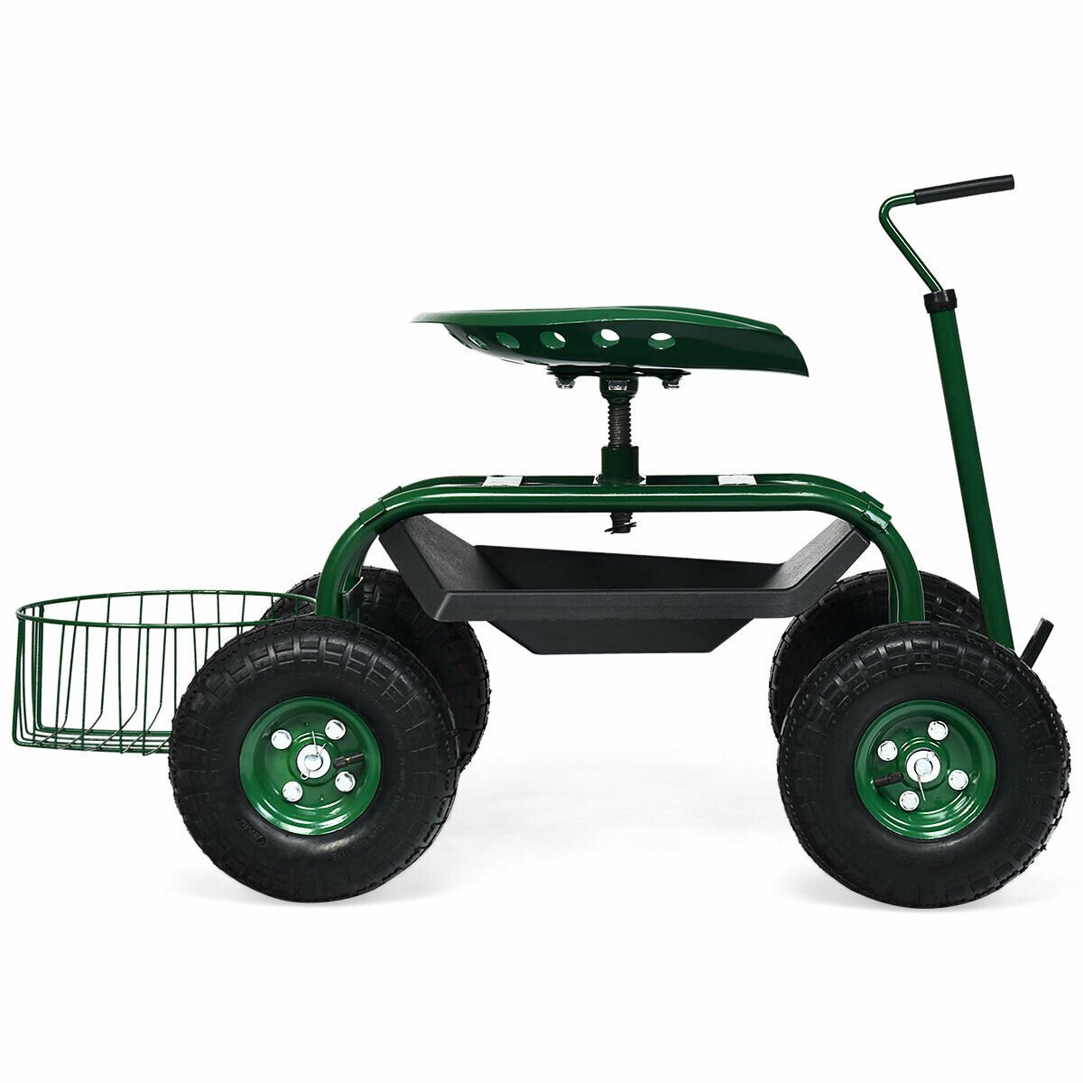 Extendable Handle Garden Cart Rolling Wagon Scooter, Green Garden Tools   at Gallery Canada