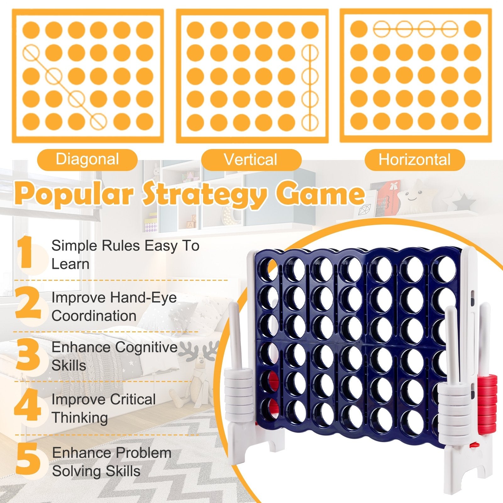 Jumbo 4-to-Score 4 in A Row Giant Game Set, White Lawn Games   at Gallery Canada