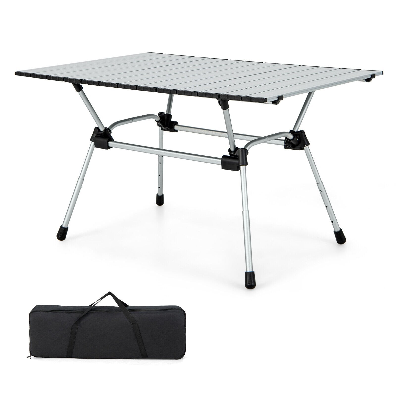 Folding Heavy-Duty Aluminum Camping Table with Carrying Bag, Silver Camping Furniture   at Gallery Canada