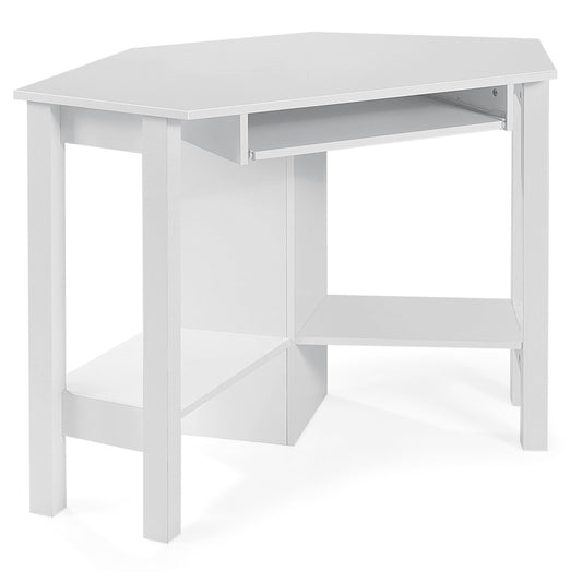 Wooden Study Computer Corner Desk with Drawer, White - Gallery Canada