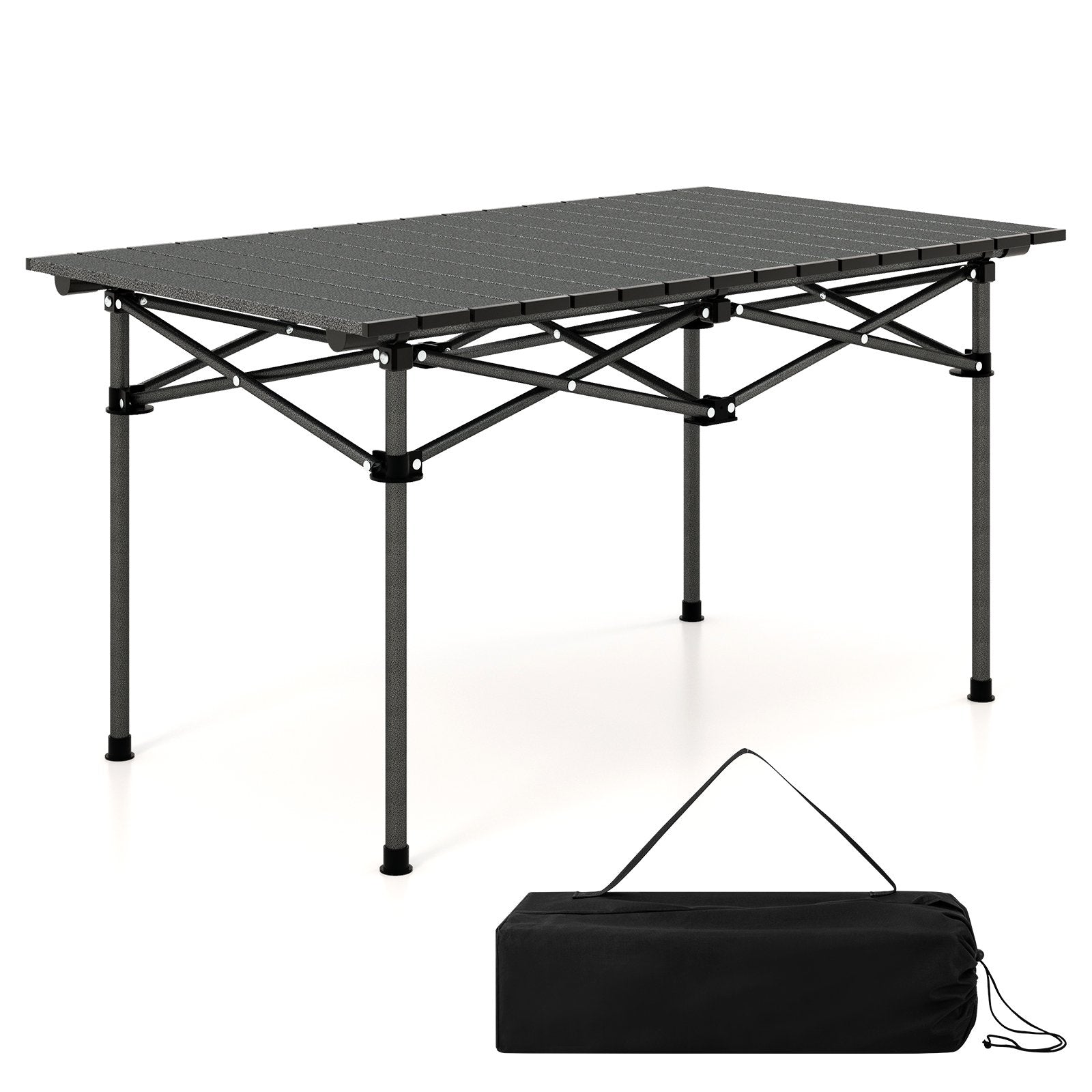 Aluminum Camping Table for 4-6 People with Carry Bag, Black Camping Furniture   at Gallery Canada