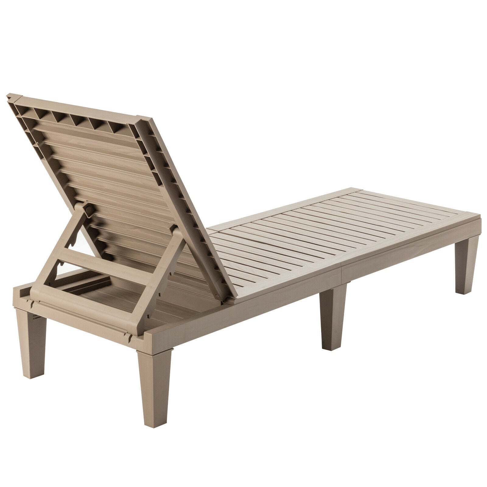 Outdoor Recliner Chair with 5-Position Adjustable Backrest, Brown Outdoor Chaise Lounges   at Gallery Canada