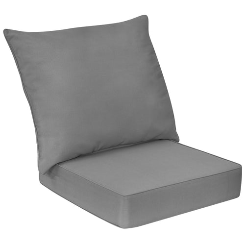 Deep Seat Chair Cushion Pads Set with Rope Belts for Indoor and Outdoor, Gray