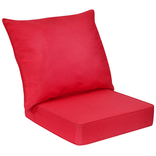 Deep Seat Chair Cushion Pads Set with Rope Belts for Indoor and Outdoor, Red