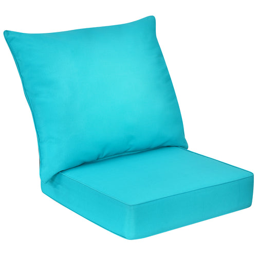 Deep Seat Chair Cushion Pads Set with Rope Belts for Indoor and Outdoor, Turquoise