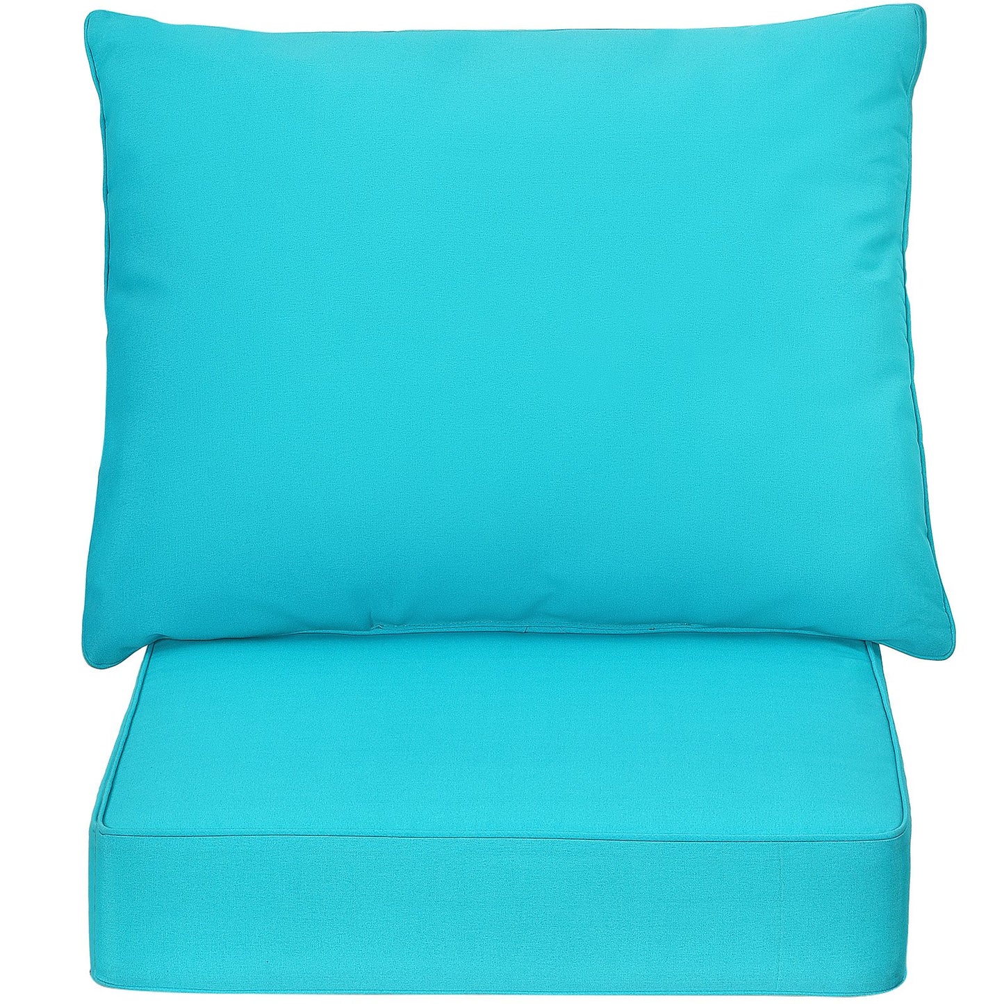 Deep Seat Chair Cushion Pads Set with Rope Belts for Indoor and Outdoor, Turquoise - Gallery Canada