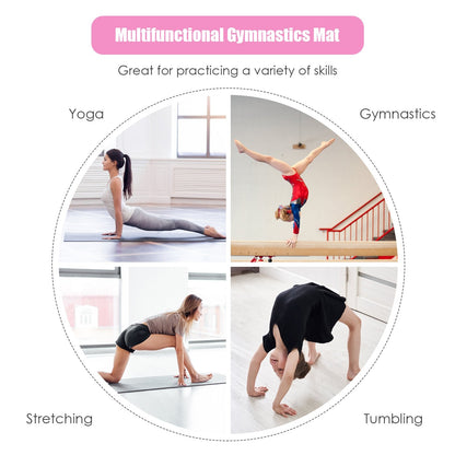 Folding Incline Tumbling Wedge Gymnastics Exercise Mat, Purple - Gallery Canada
