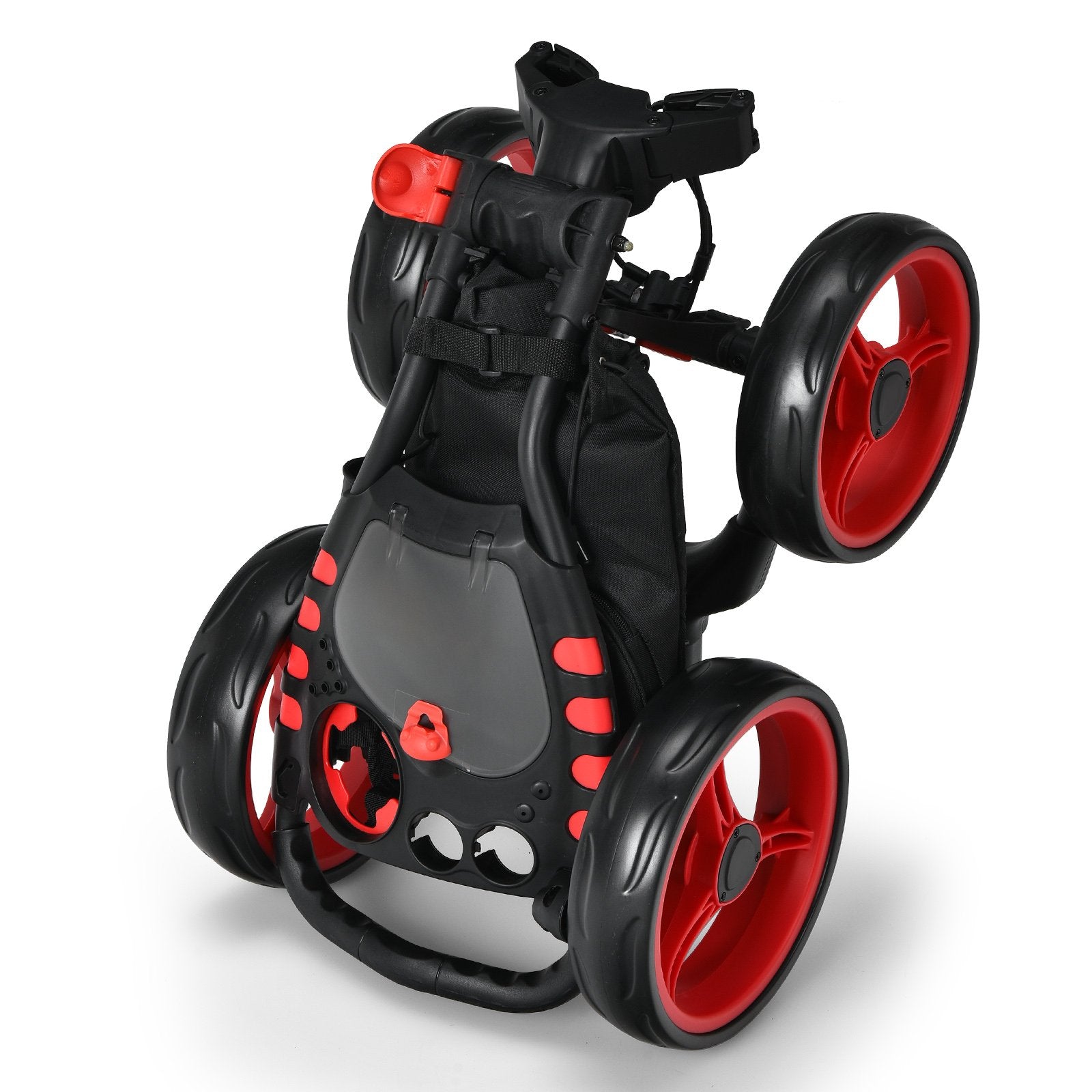 Lightweight Foldable Collapsible 4 Wheels Golf Push Cart, Red Golf   at Gallery Canada