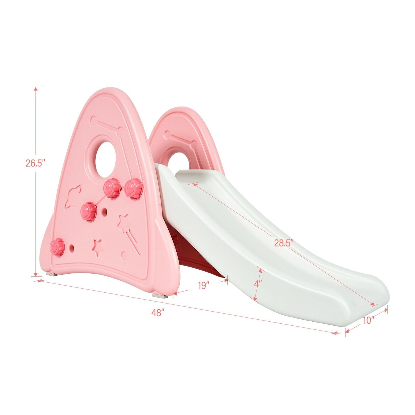 Freestanding Baby Slide Indoor First Play Climber Slide Set for Boys Girls-Pink , Pink - Gallery Canada