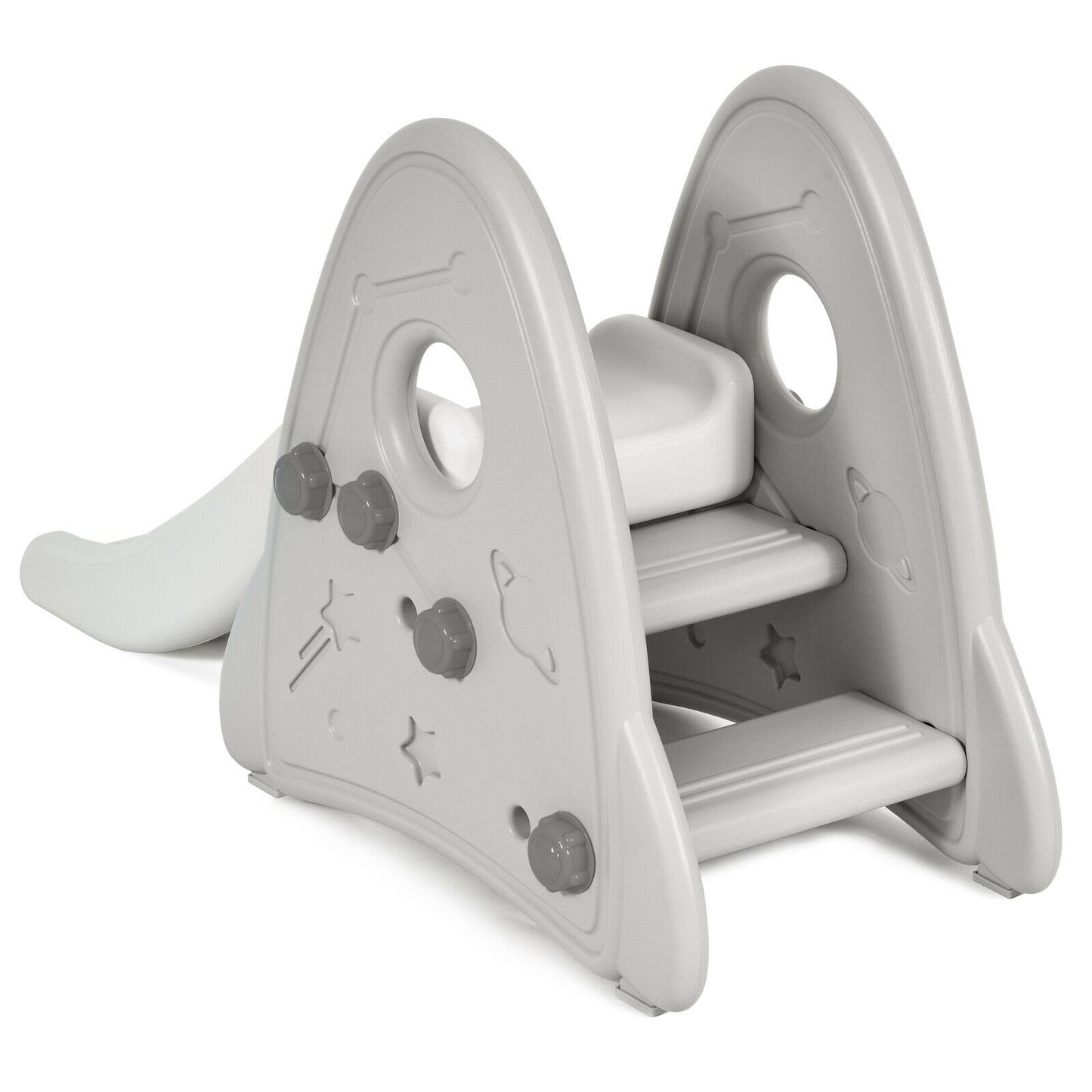 Freestanding Baby Slide Indoor First Play Climber Slide Set for Boys Girls, Gray - Gallery Canada