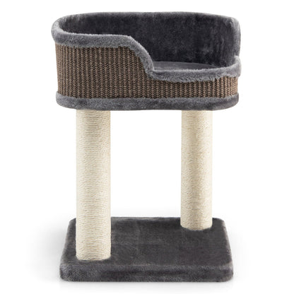 Multi-Level Cat Climbing Tree with Scratching Posts and Large Plush Perch, Gray Cat Trees Condos & Scratchers   at Gallery Canada