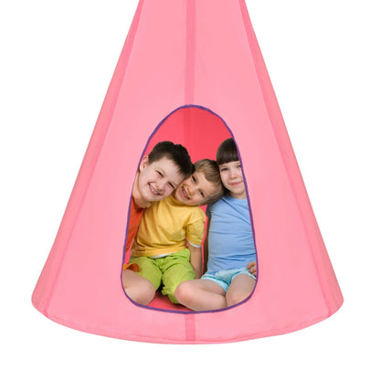 40 Inch Kids Nest Swing Chair Hanging Hammock Seat for Indoor Outdoor, Pink Swing & Playsets   at Gallery Canada