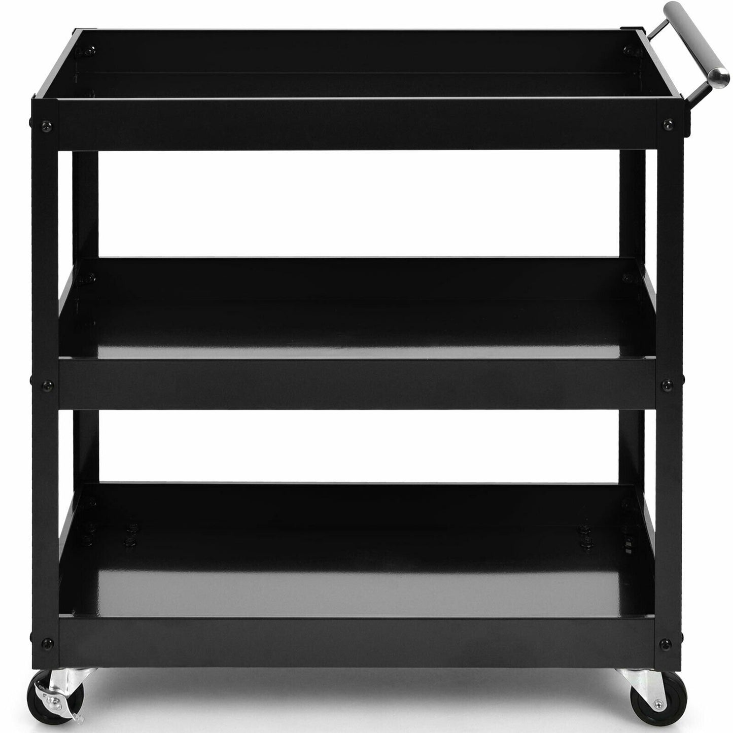 3-Tier Utility Cart Metal Mental Storage Service Trolley, Black Kitchen Islands & Carts   at Gallery Canada