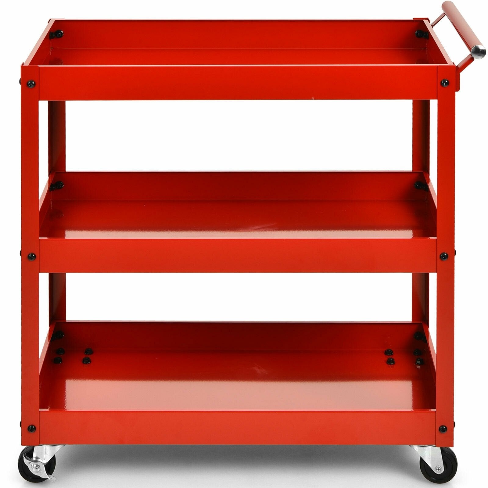 3-Tier Utility Cart Metal Mental Storage Service Trolley, Red Kitchen Islands & Carts   at Gallery Canada