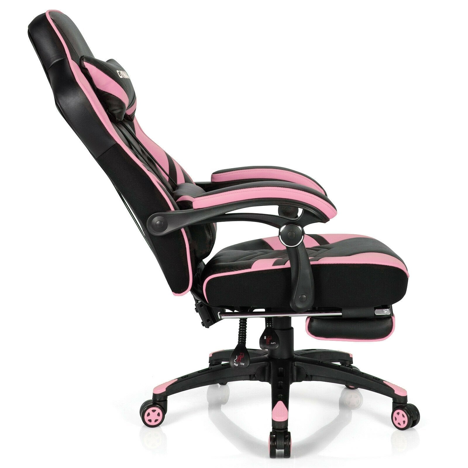 Adjustable Gaming Chair with Footrest for Home Office, Pink Gaming Chairs   at Gallery Canada