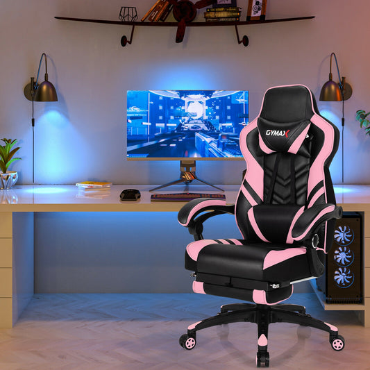 Adjustable Gaming Chair with Footrest for Home Office, Pink Gaming Chairs at Gallery Canada