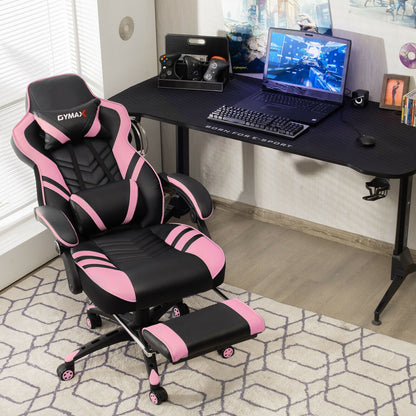 Adjustable Gaming Chair with Footrest for Home Office, Pink Gaming Chairs   at Gallery Canada