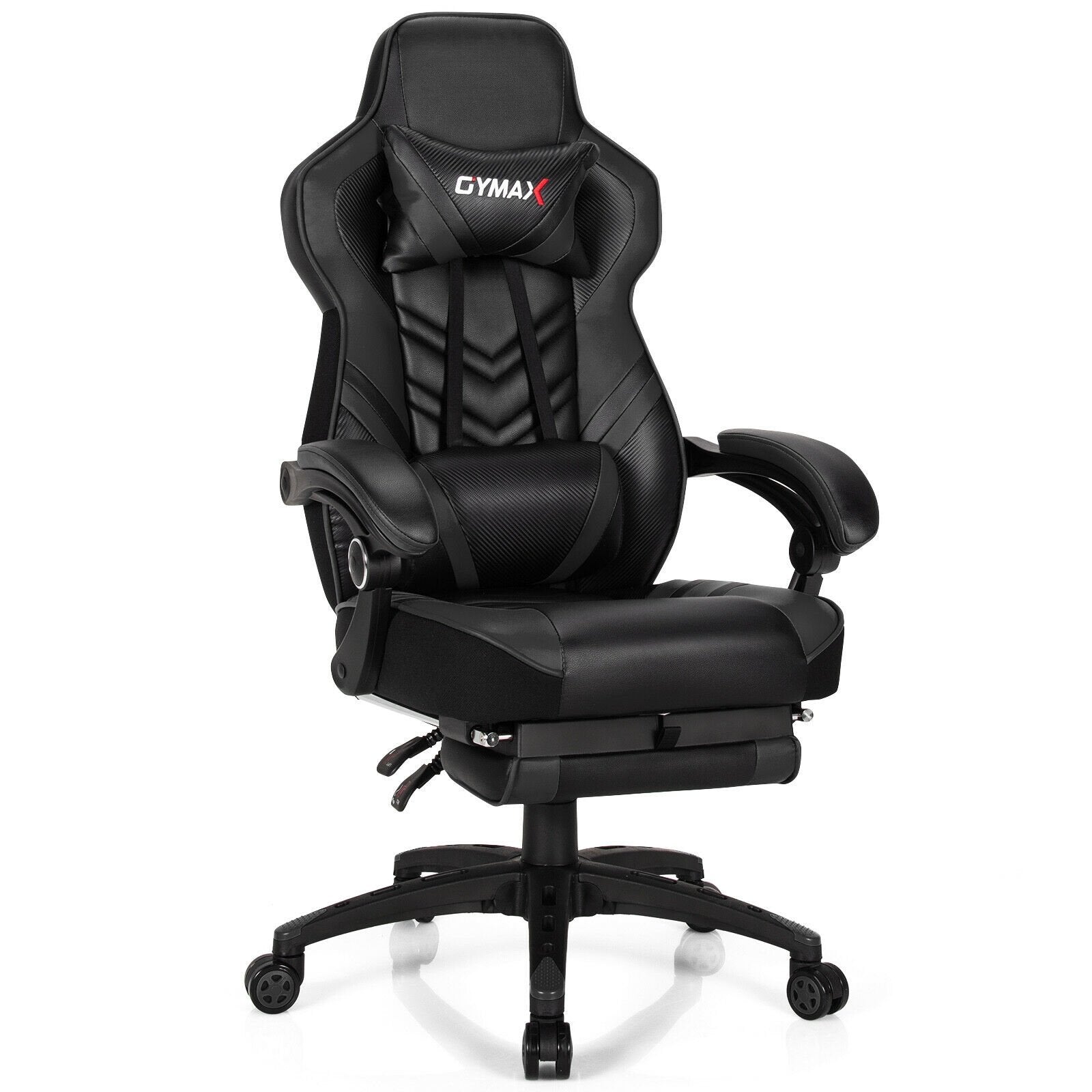 Adjustable Gaming Chair with Footrest for Home Office, Black Gaming Chairs   at Gallery Canada